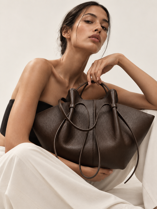 Lychee-Textured Oversized Tote Bag